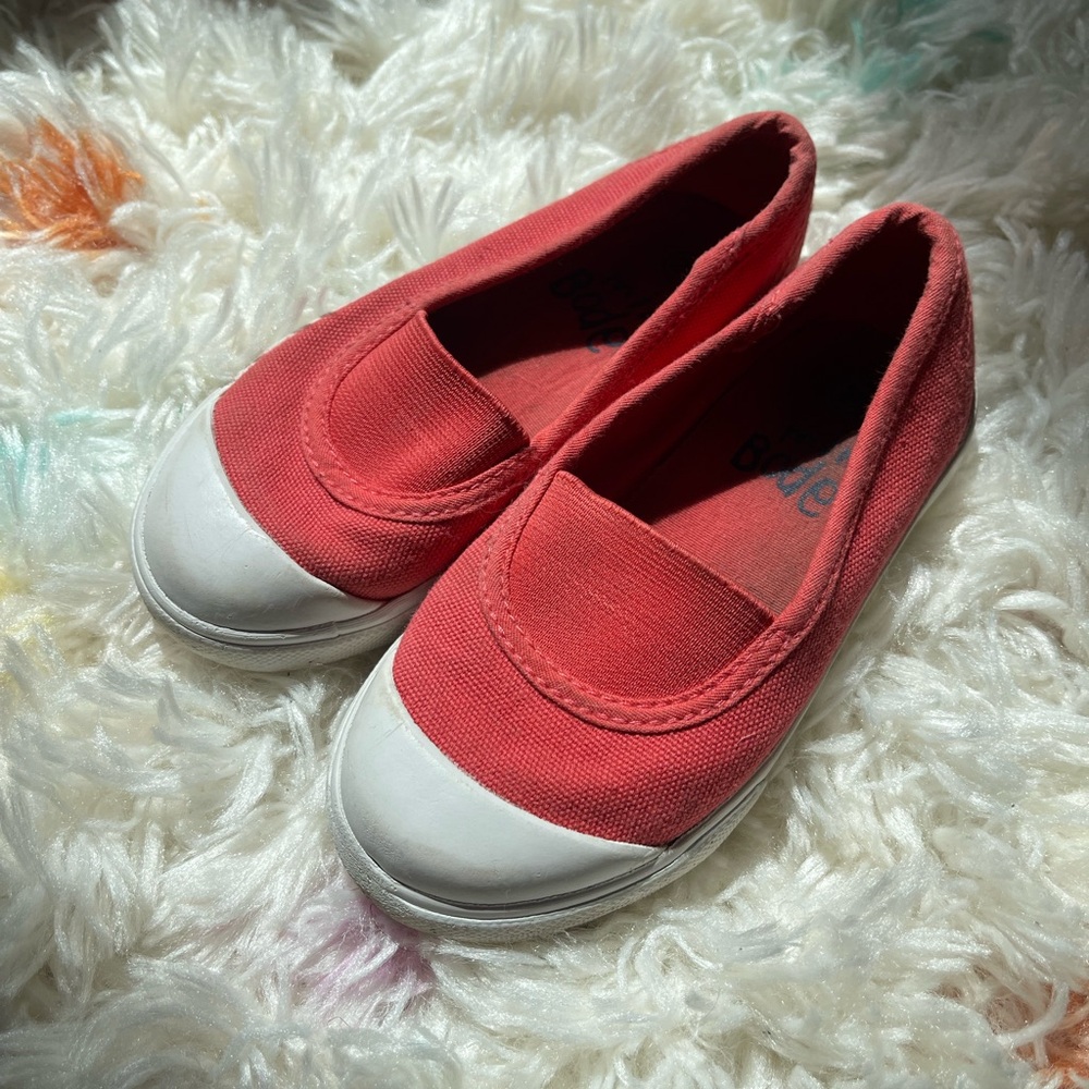 Mini Boden Kids Pink Canvas Slip-On Shoes